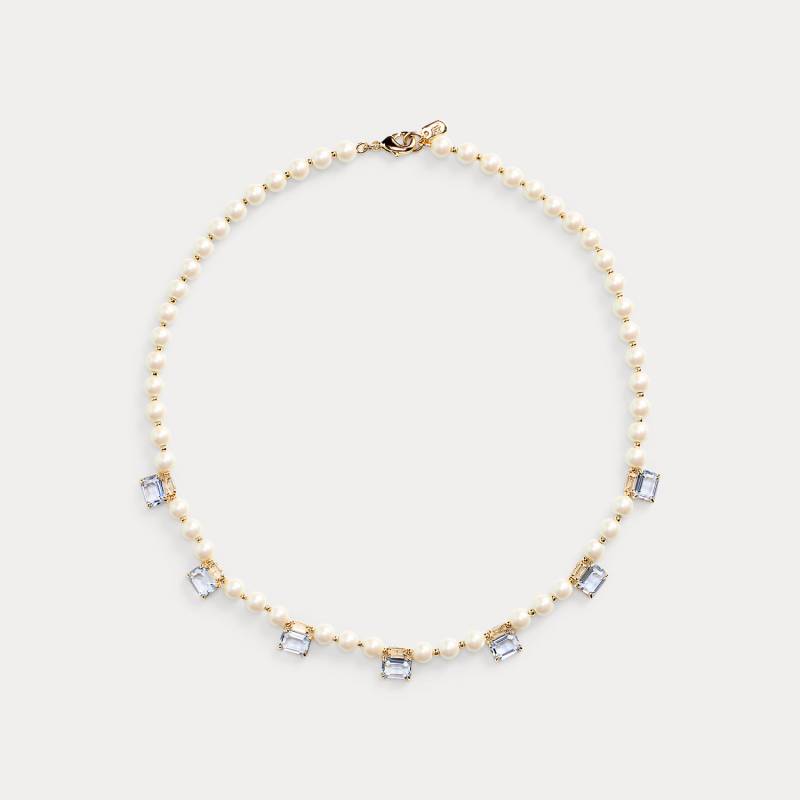 Vergoldete Halskette mit Kunstperlen von Lauren