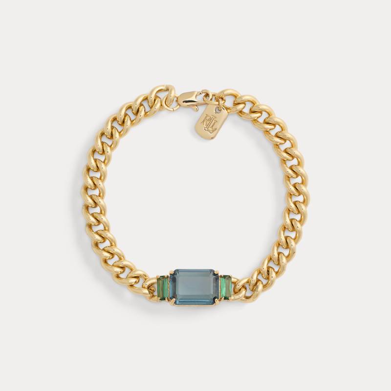 Vergoldetes Flex-Armband mit Ziersteinen von Lauren