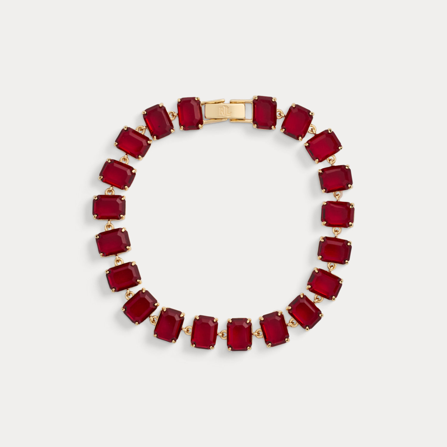 Vergoldetes Tennisarmband mit Steinen von Lauren