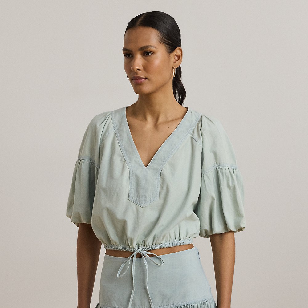 Verkürzte Bluse mit Ballonärmeln Verkürzte Bluse mit Ballonärmeln von Lauren