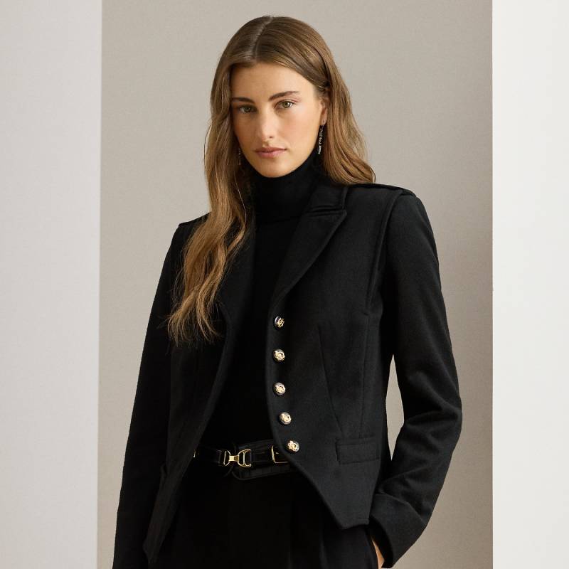 Verkürzte Twilljacke mit Samtbesatz Verkürzte Twilljacke mit Samtbesatz von Lauren