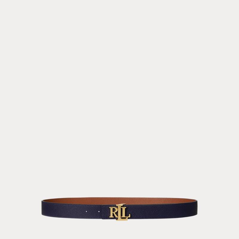 Wendegürtel aus Narbenleder mit Logo von Lauren