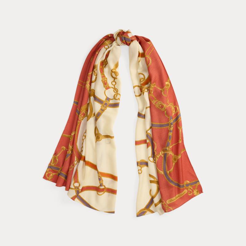 Wickelschal aus Wolle mit Gürteldruck von Lauren