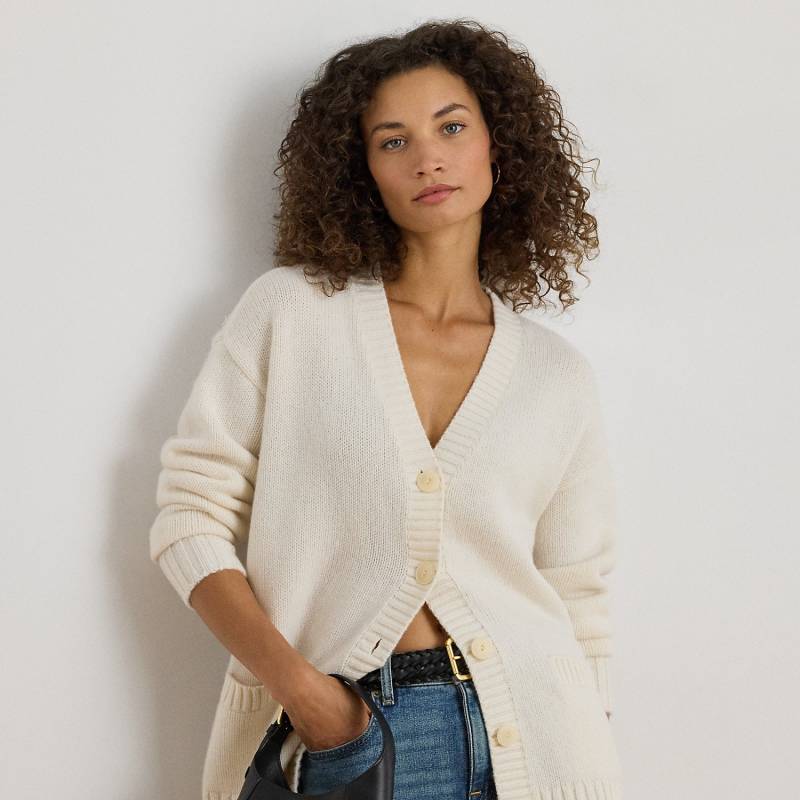 Wollstrickjacke mit V-Ausschnitt Wollstrickjacke mit V-Ausschnitt von Lauren