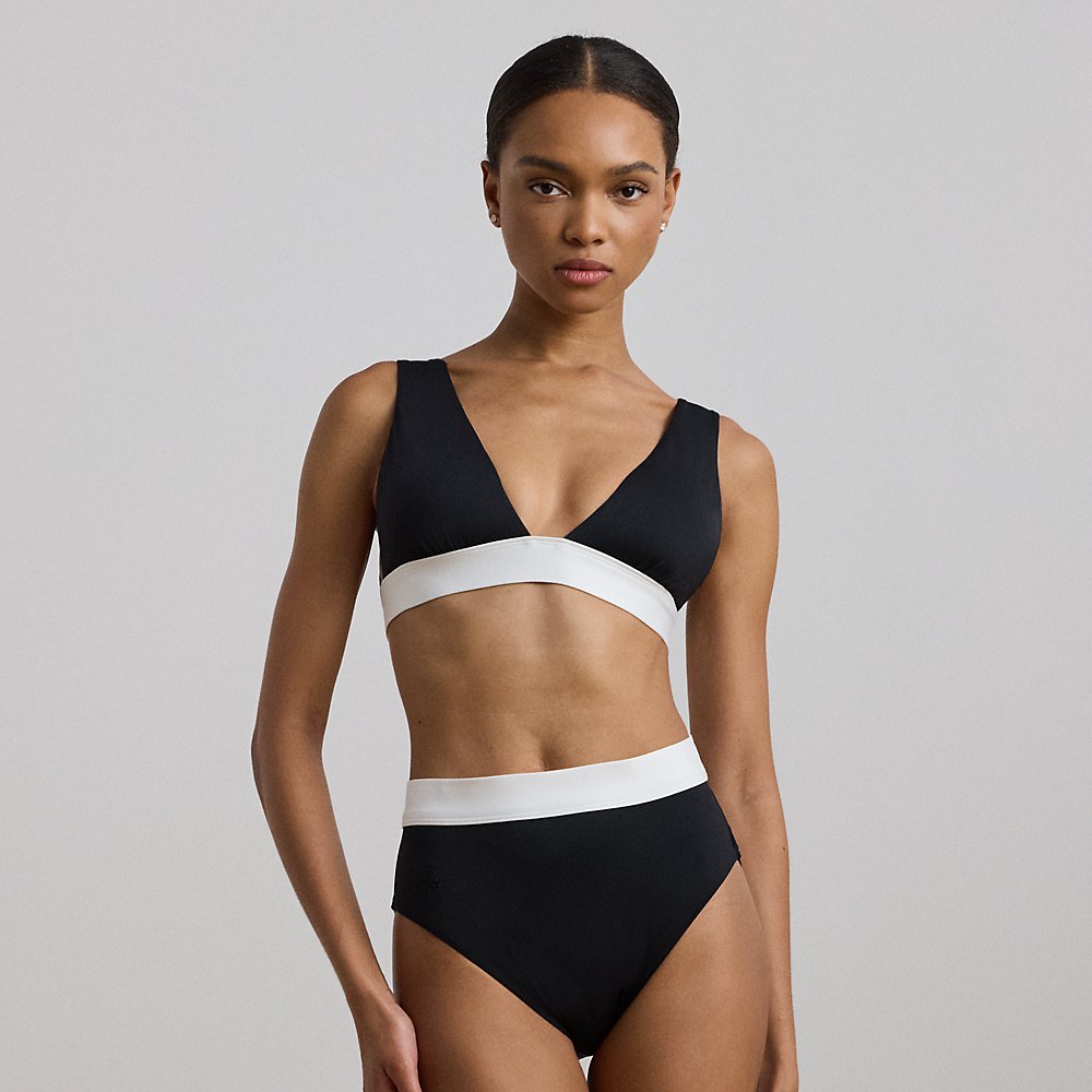 Zweifarbige Bikinihose mit hoher Taille Zweifarbige Bikinihose mit hoher Taille von Lauren