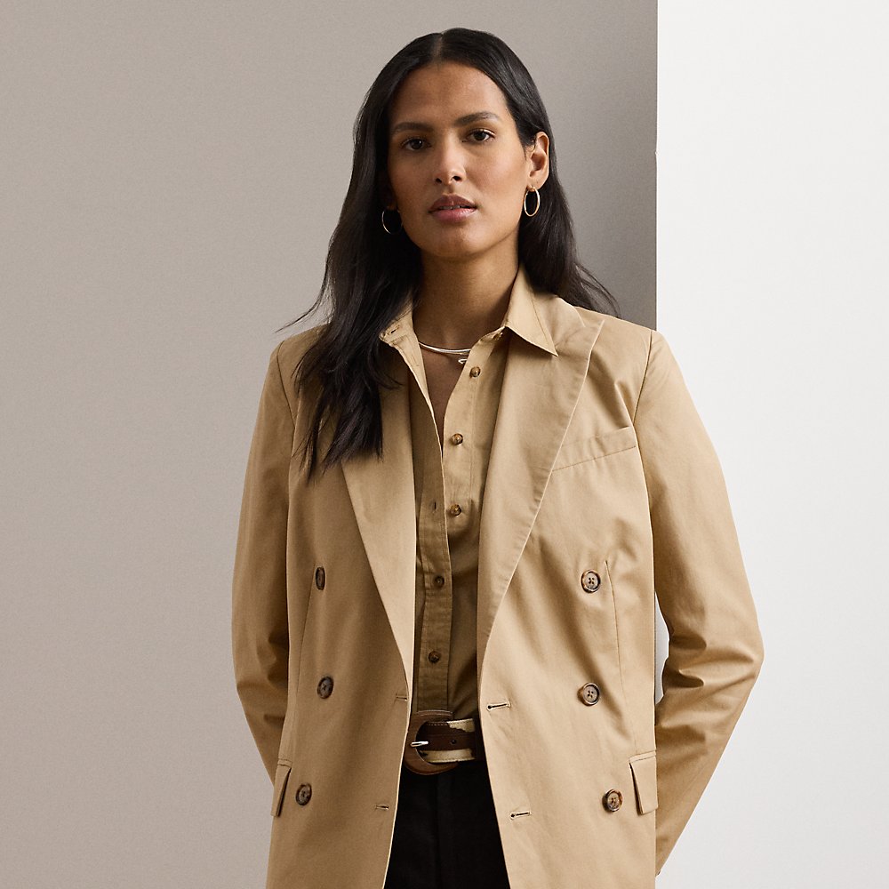 Zweireihiger Blazer aus Baumwolltwill Zweireihiger Blazer aus Baumwolltwill von Lauren