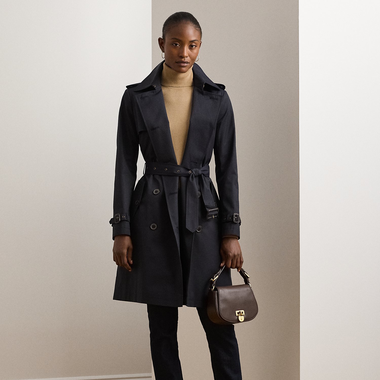 Zweireihiger Trenchcoat mit Baumwolle von Lauren