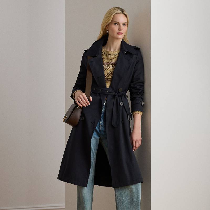 Zweireihiger Trenchcoat mit Gürtel von Lauren