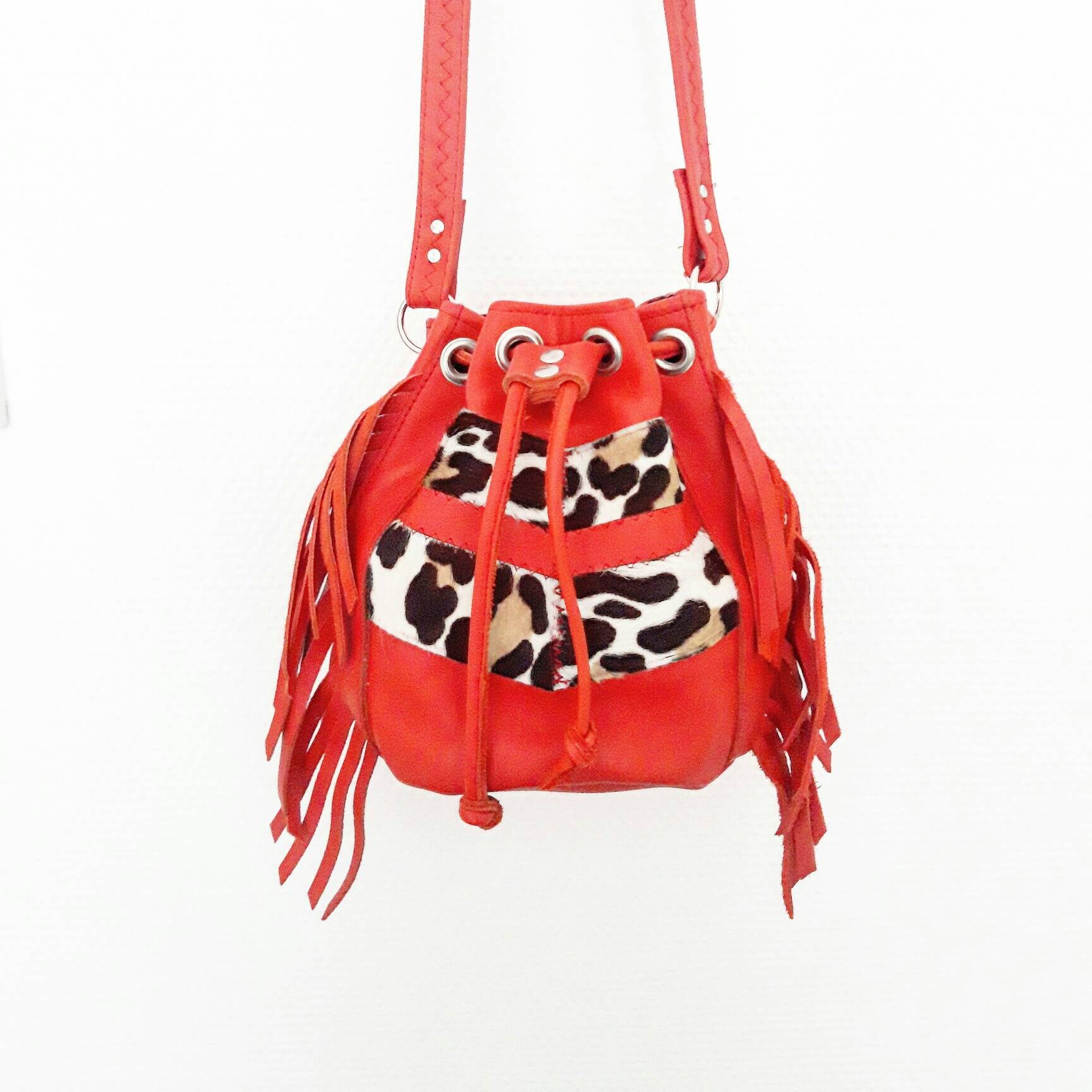 Orange-Roter Leder - Und Leopardenbeutel Orange-Roter Leder - Und Leopardenbeutel von LaureneSergent