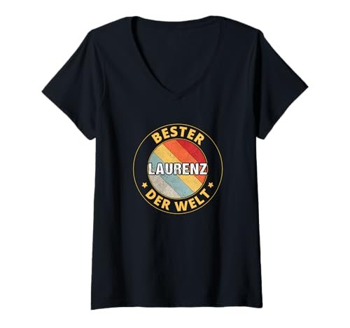 Damen Laurenz T-Shirt mit V-Ausschnitt Damen Laurenz T-Shirt mit V-Ausschnitt von Laurenz Vorname T-Shirts & Geschenke