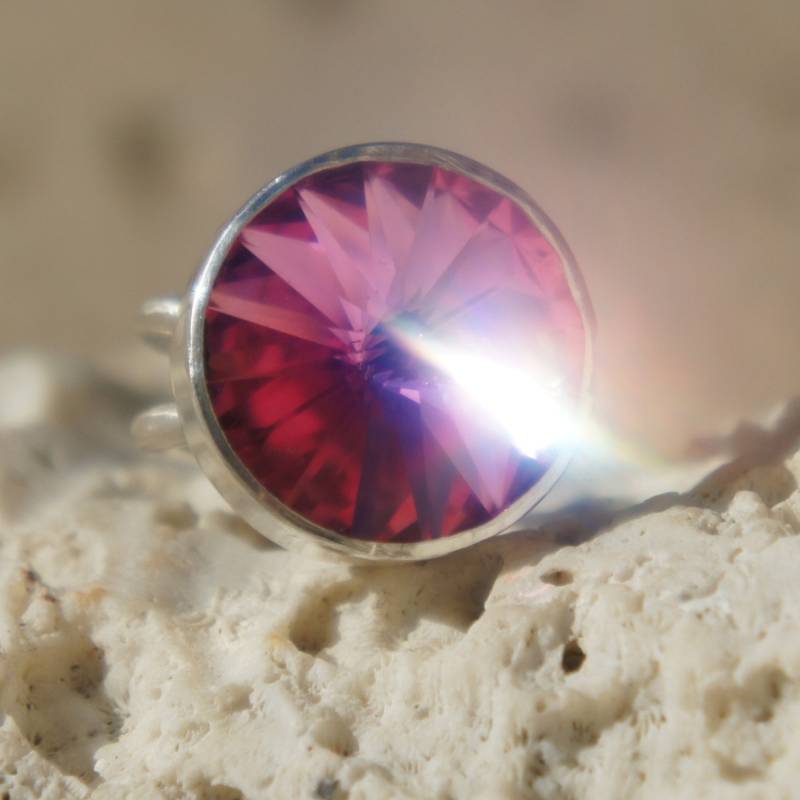 Rosa Und Silber Strass Ring von LaurieRhoads