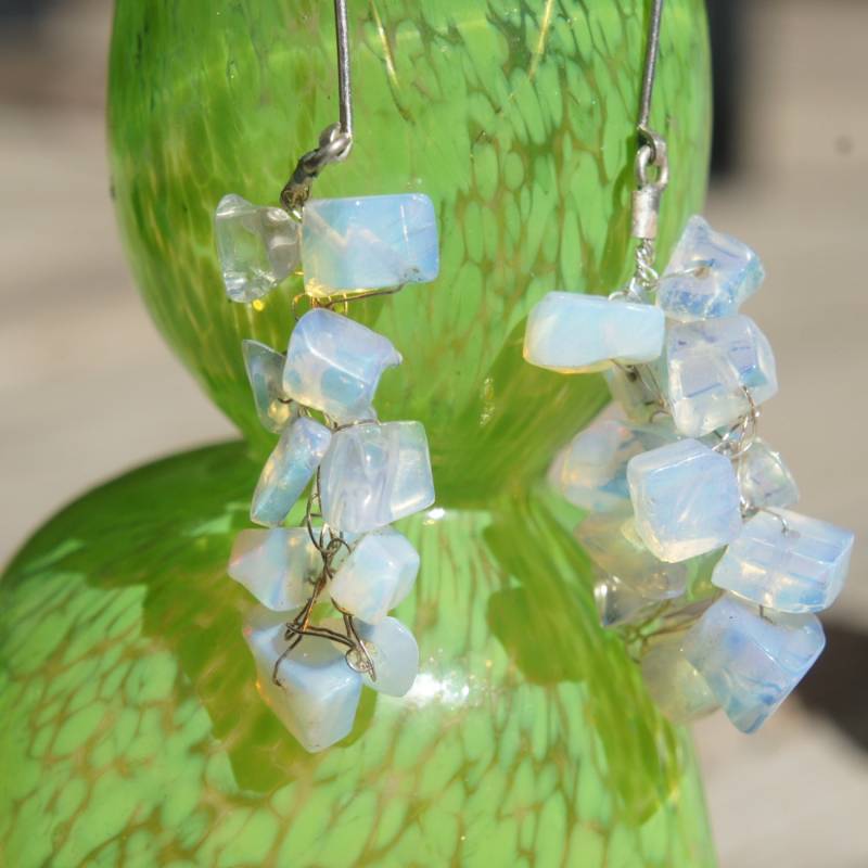 Vaseline Glas Und Silber Ohrringe Häkeln Vaseline Glas Und Silber Ohrringe Häkeln von LaurieRhoads