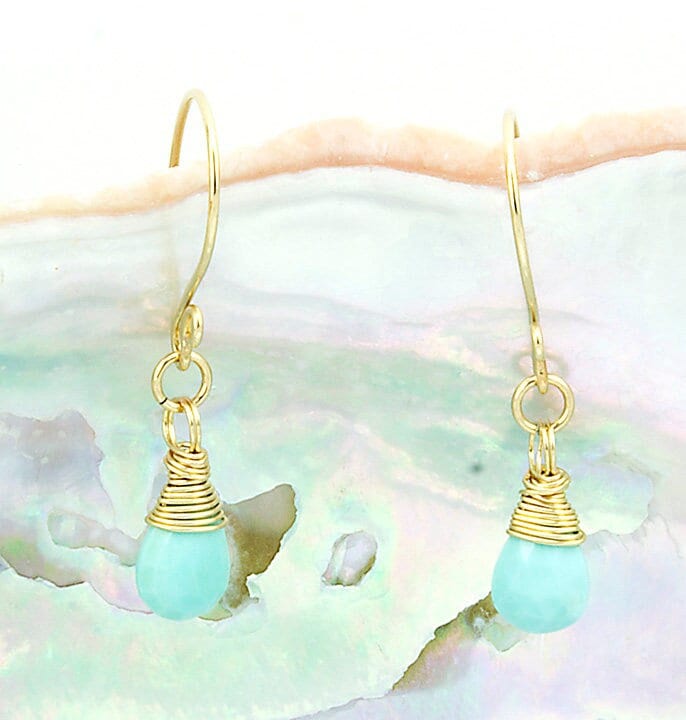 Dornröschen Türkis Ohrringe, Moderne Tropfen Und 14K Gold Filled Metal Dornröschen Türkis Ohrringe, Moderne Tropfen Und 14K Gold Filled Metal von LaurieRobertsJewelry