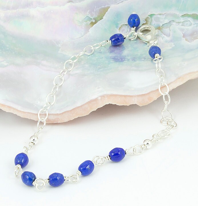 Lapislazuli Armband, Lapis Und Sterling Silber, Blaue Perlen Modernes Armband Lapislazuli Armband, Lapis Und Sterling Silber, Blaue Perlen Modernes Armband von LaurieRobertsJewelry