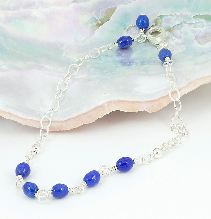 Lapislazuli Armband, Lapis Und Sterling Silber, Blaue Perlen Modernes Armband Lapislazuli Armband, Lapis Und Sterling Silber, Blaue Perlen Modernes Armband von LaurieRobertsJewelry