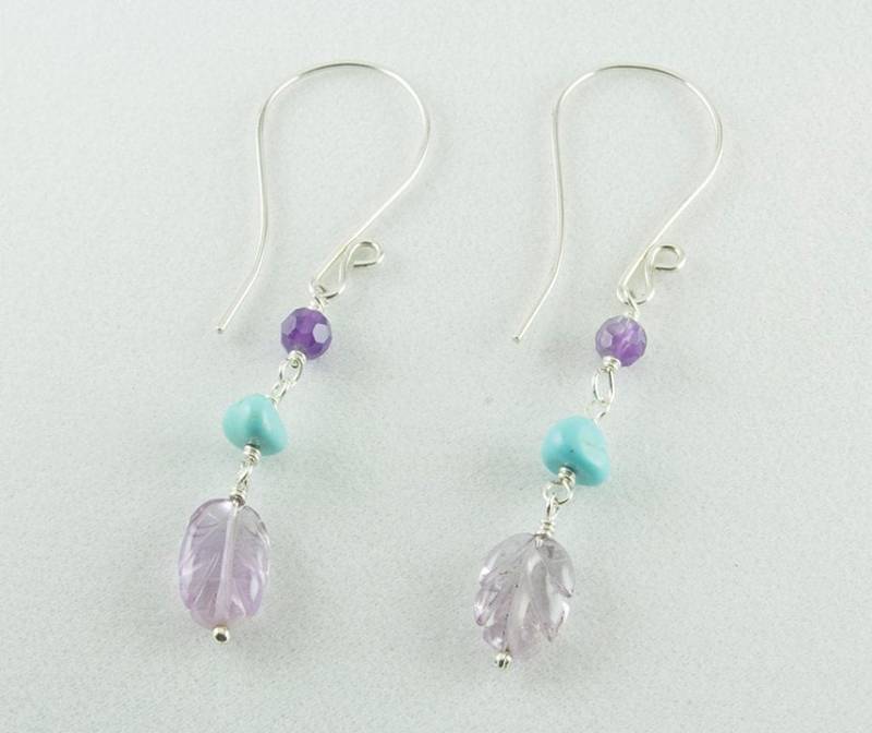 Türkis Und Amethyst Ohrringe, Sterling Silber, Baumeln Türkis, Tropfen Ohrringe Türkis Und Amethyst Ohrringe, Sterling Silber, Baumeln Türkis, Tropfen Ohrringe von LaurieRobertsJewelry