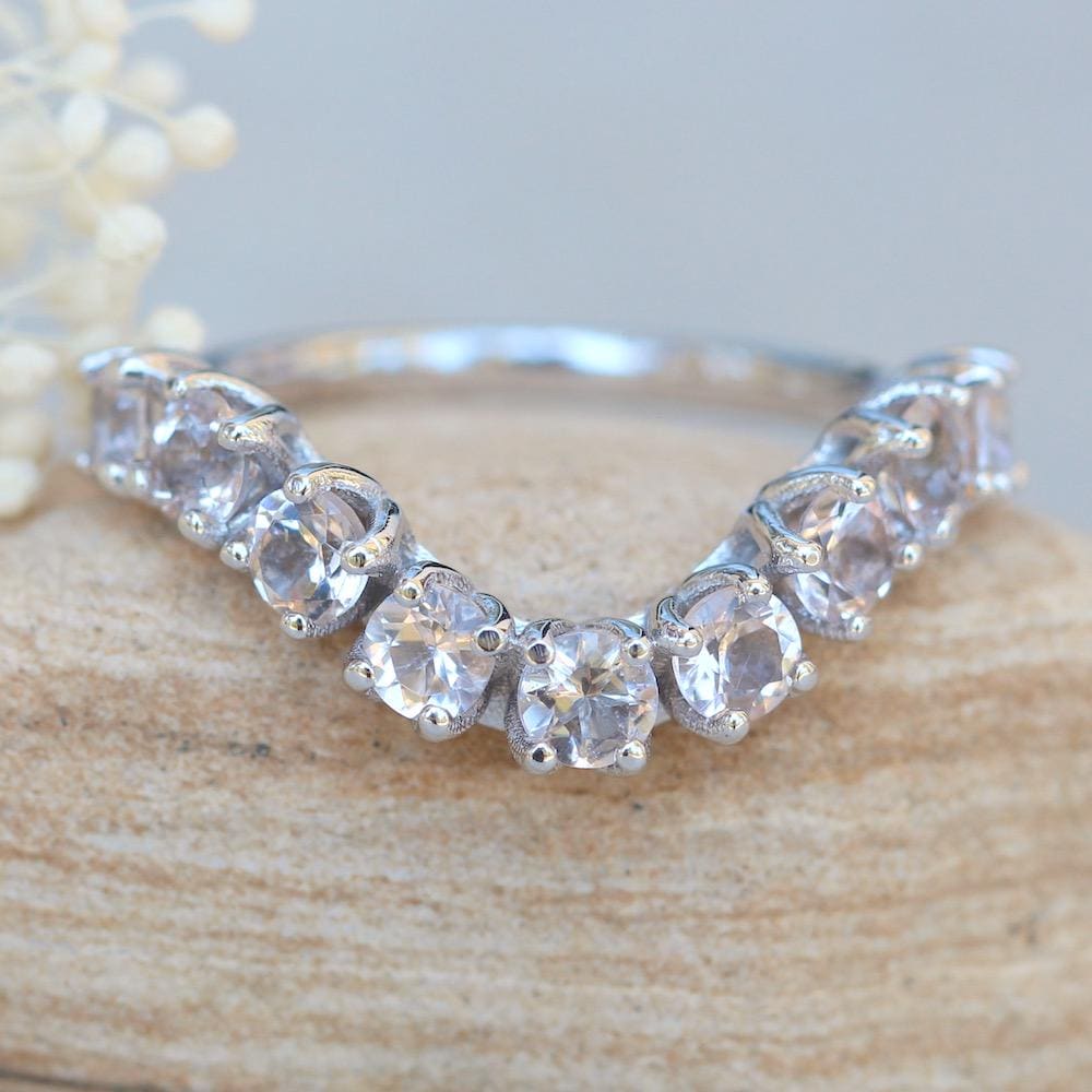 Morganit Contour Wedding Band Passend Für Ihren Lilien-Verlobungsring, Inklusive Lifetime Care Plan, Echte Edelsteine Ls6081 von LaurieSarahDesigns