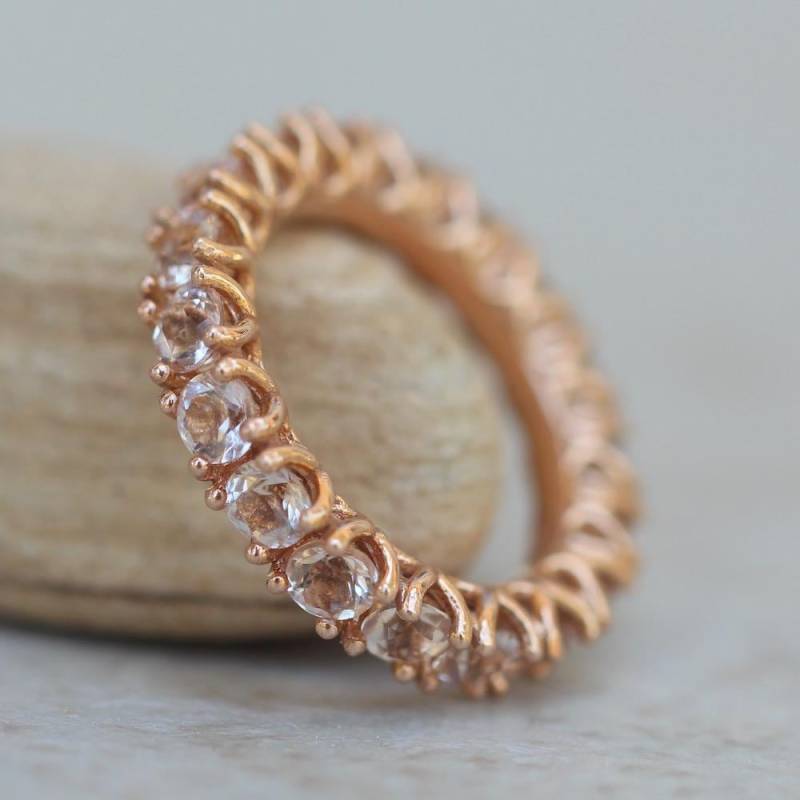 Runder Morganit-Ewigkeitsring Mit Blütenblatt-Zacken, Lebenslanger Pflegeplan Inklusive, Echte Edelsteine Ls5869 von LaurieSarahDesigns