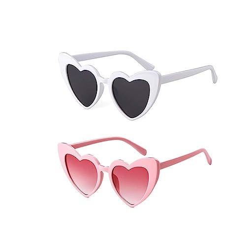 Laurinny Herz Sonnenbrille für Damen Vintage Clout Brille UV400 Schutz Sonnenbrille von Laurinny