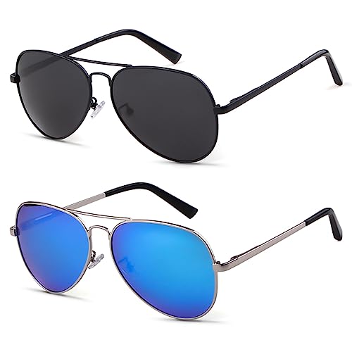 Laurinny Übergroße Pilotenbrille für Damen Herren Mode Retro Bulk Shade Schwarz Faded Flieger Sonnenbrille Klassischer UV Schutz von Laurinny