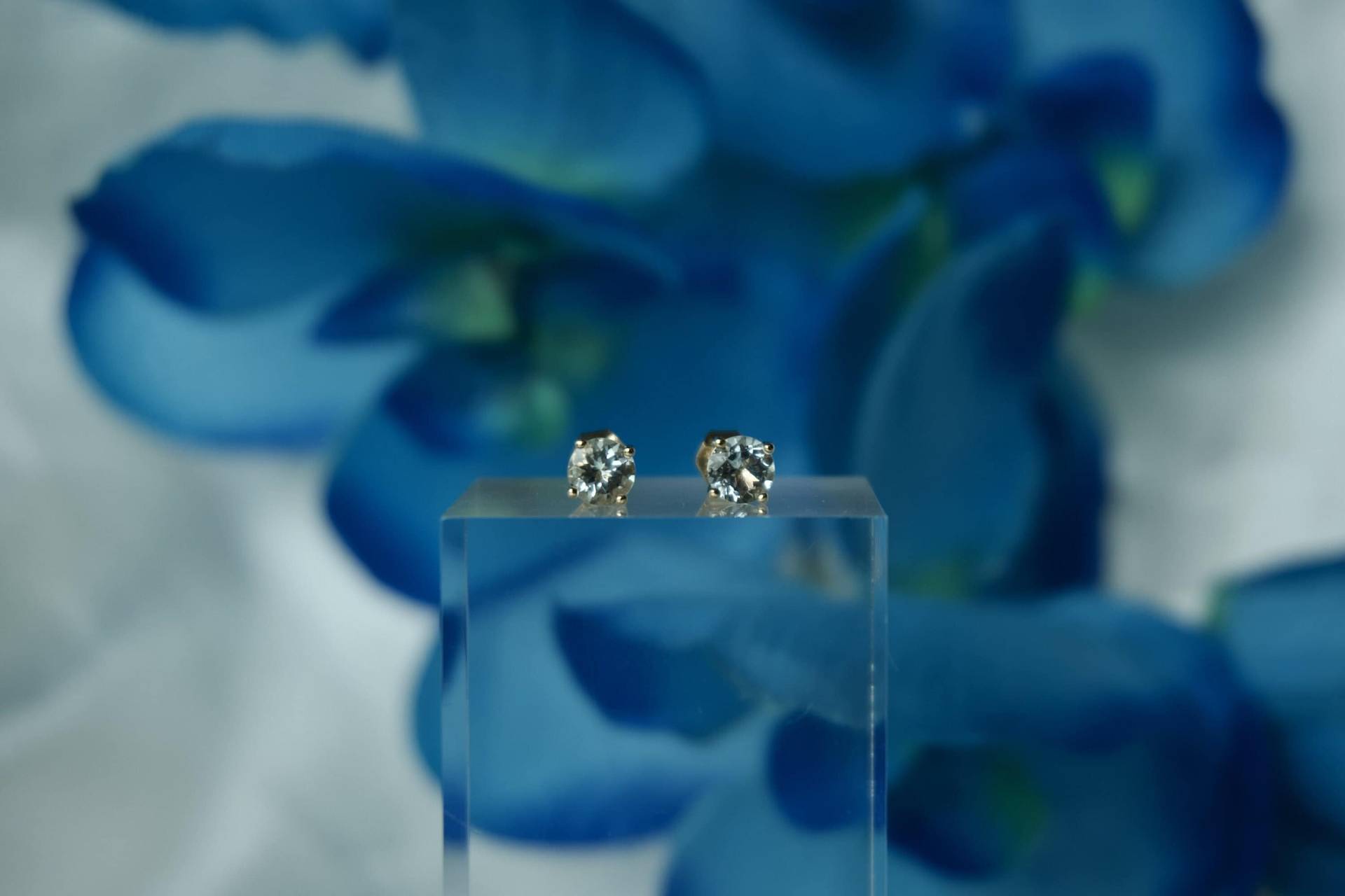 Aquamarin Ohrstecker 585 Gold Blau 14K von Lauritasschmuck