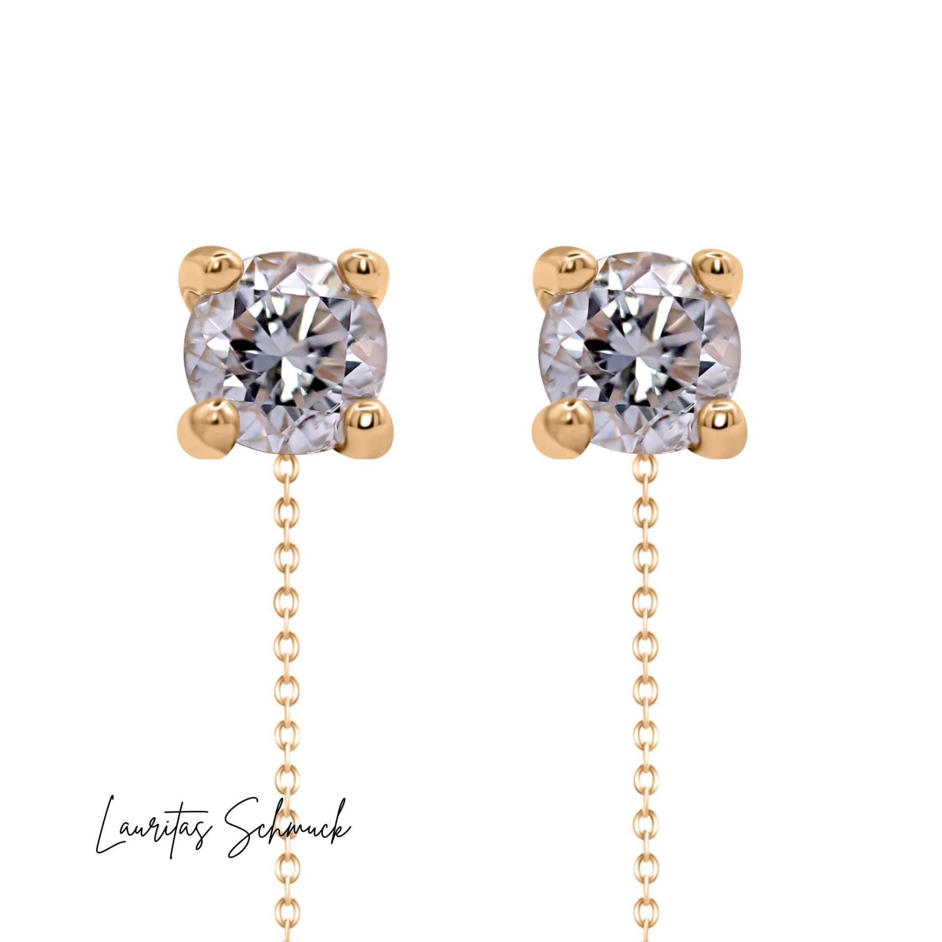 Diamant Ohrstecker 750 Gold 18K 0, 20 Kt von Lauritasschmuck