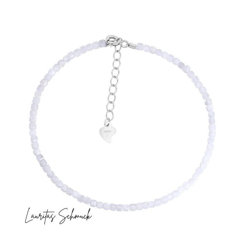 Mondstein Armband 925 Silber Naturstein von Lauritasschmuck