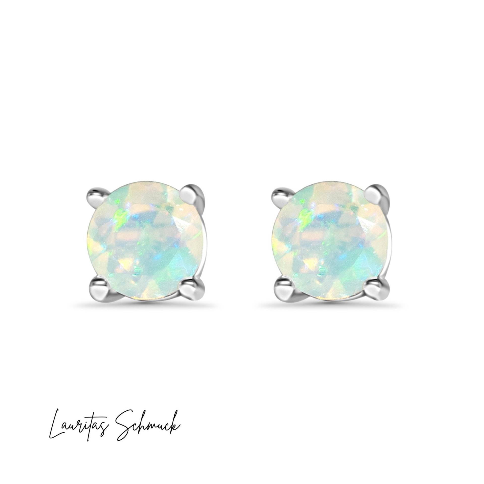 Opal Ohrstecker 925 Silber Vollopal Natürlich von Lauritasschmuck