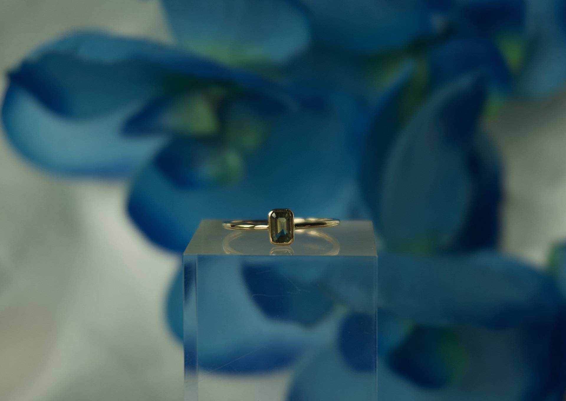 Saphir Ring Grün 585 Gold 14K von Lauritasschmuck