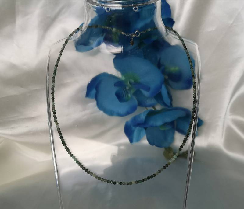 Smaragd Halskette 925 Silber Kette Edelstein von Lauritasschmuck