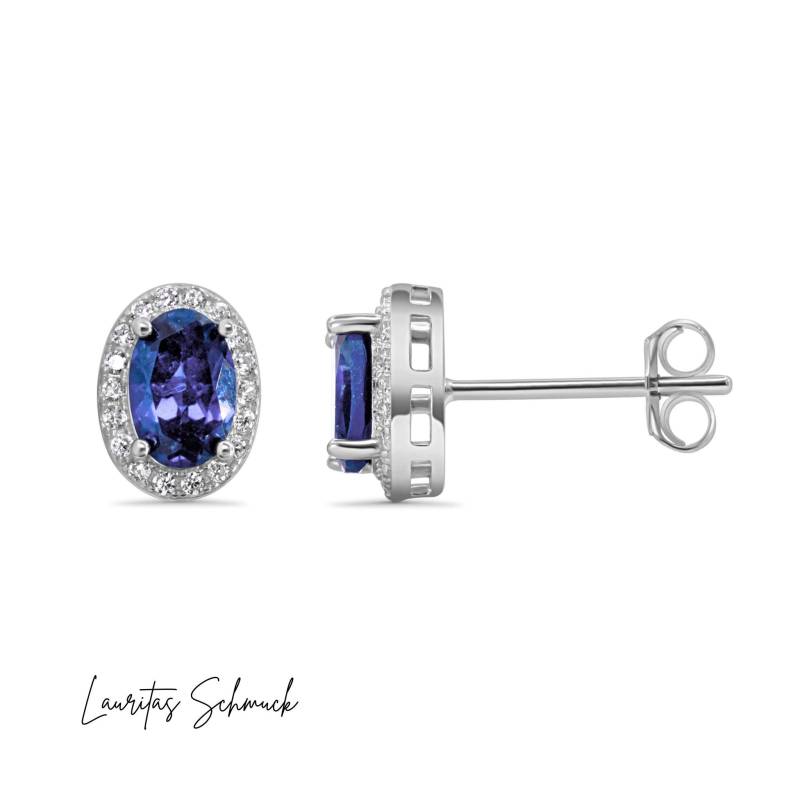 Tansanit Ohrstecker 925 Silber Ohrringe Zirkonia Tansanit Ohrstecker 925 Silber Ohrringe Zirkonia von Lauritasschmuck