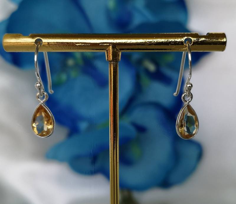 Zitrin Ohrstecker 925Er Silber Gelb Damen Schmuck Natürlich Citrin Edelstein Ohrringe Handgemacht Silberschmuck Boho Geburtsstein November von Lauritasschmuck