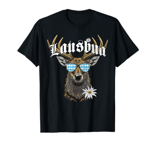 Lausbua Lausbub Tracht Trachtenshirt bayrisch Herren Kinder T-Shirt von Lausbua Hirsch Trachtenshirt Bayern Oktoberfest