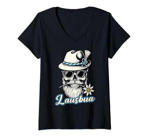 Damen Lausbua Oktoberfest Trachtenshirt Kinder Bayerischer Tracht T-Shirt mit V-Ausschnitt Damen Lausbua Oktoberfest Trachtenshirt Kinder Bayerischer Tracht T-Shirt mit V-Ausschnitt von Lausbua Oktoberfest Bayerische Tracht Herren