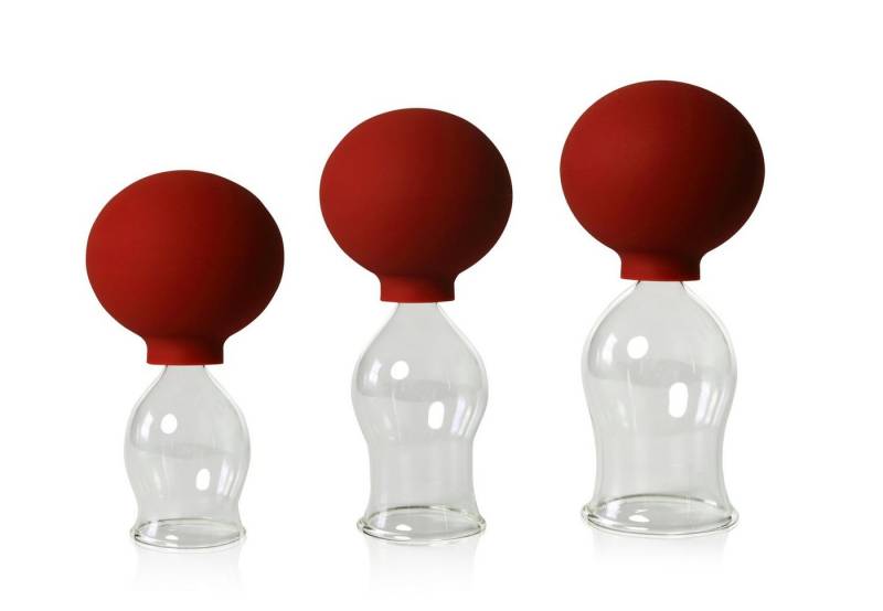 Lauschaer Glas Massagegerät Schröpfglas Schröpfgläser mit Saugball in vielen Größen aus Glas, 3-tlg. von Lauschaer Glas
