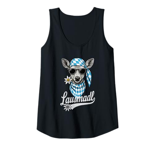 Damen Lausmadl Bayern Edelweiß Cool Dirndl Tracht Ersatz Wiesn Reh Tank Top von Lausmadl Edelweiss Trach Ersatz Edel Cool Bayrisch