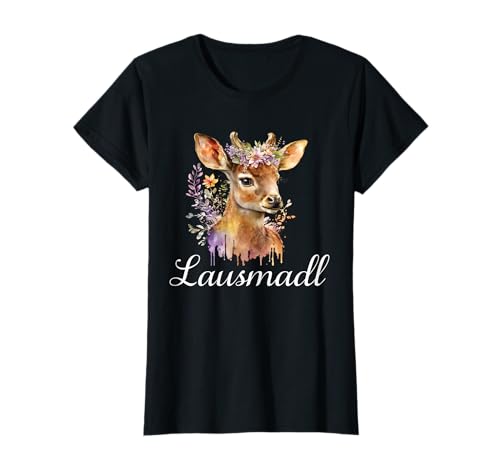 Lausmadl Reh Damen Trachten Mädchen Trachten Hirsch T-Shirt von Lausmadl Ersatz Dirndl - Ersatz Trachten Kinder