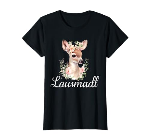 Lausmadl Reh Damen Trachten Mädchen Trachten Hirsch T-Shirt von Lausmadl Ersatz Dirndl - Ersatz Trachten Kinder