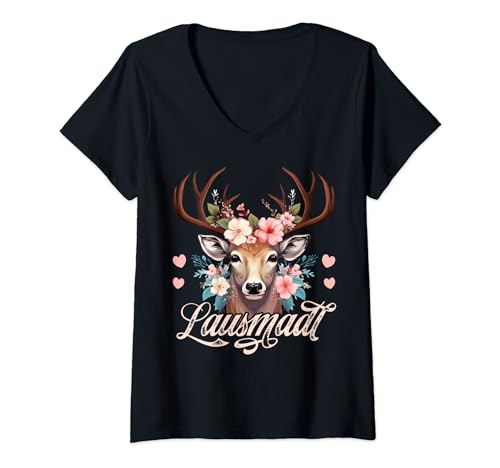 Dirndl Trachtenshirt Damen Lausmadl T-Shirt Mädchen Trachten T-Shirt mit V-Ausschnitt Dirndl Trachtenshirt Damen Lausmadl T-Shirt Mädchen Trachten T-Shirt mit V-Ausschnitt von Lausmadl T-Shirts Damen & Kinder Trachtenshirts