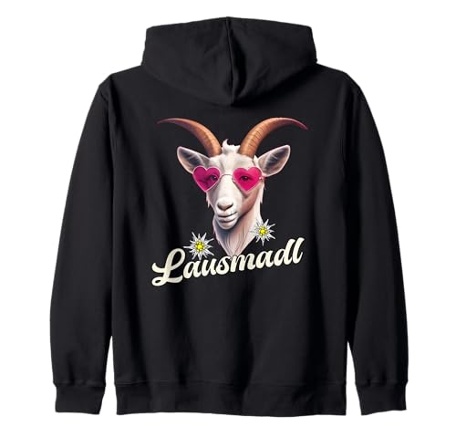 Herzmadl Lausmadl Trachten Damen Outfit Dirndl Tracht Ersatz Kapuzenjacke von Lausmadl Trachtenshirts Frauen Ziege Mädchen