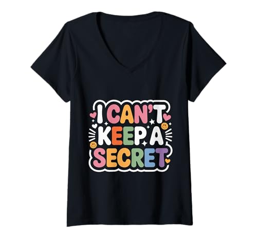 Damen I Can't Keep A Secret Extrovert Talkative Personality - T-Shirt mit V-Ausschnitt Damen I Can't Keep A Secret Extrovert Talkative Personality - T-Shirt mit V-Ausschnitt von Laute Extrovertierte Vibes