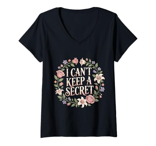 Damen I Can't Keep A Secret Extrovert Talkative Personality - T-Shirt mit V-Ausschnitt Damen I Can't Keep A Secret Extrovert Talkative Personality - T-Shirt mit V-Ausschnitt von Laute Extrovertierte Vibes