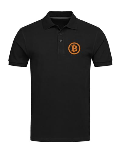 Bitcoin Crypto BTC HODL Poloshirts Bestickt Herren Tops Herren Bekleidung, Schwarz , L von Lauthings