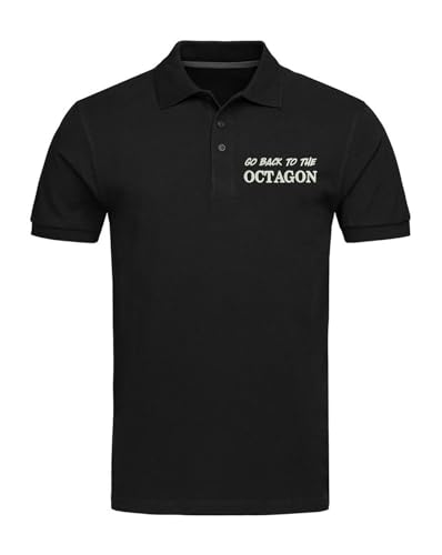 Go Back to The Octagon MMA Combat Sport Poloshirts Bestickt Herren Tops Herren Bekleidung, Schwarz , XXL von Lauthings