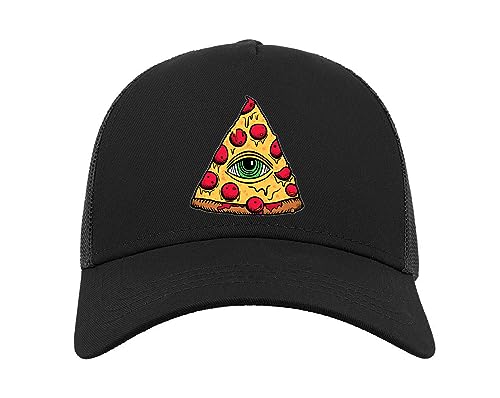 Illuminati Conspiracy Theory Eye Pizza Slice Unisex Baseball Verstellbar Snapback Mesh Trucker Cap Sport, Schwarz , One size von Lauthings
