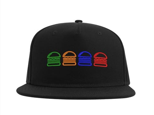 Lauthings Burger Food Colorful Snapback Cap Embroidered Fullcap Herren Mütze Schwarz, Schwarz , Einheitsgröße von Lauthings