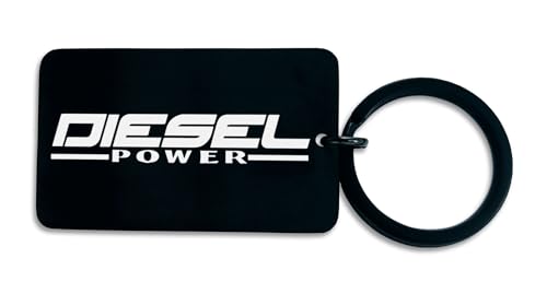 Lauthings Diesel Power Car Keychain Tag Graviert Schlüsselanhänger Stahl Pin Anhänger, schwarz glänzend, One size von Lauthings