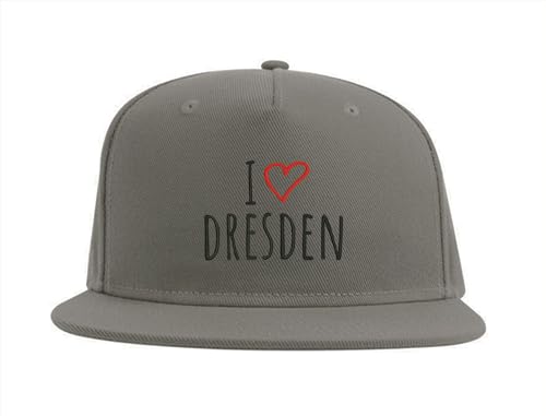Lauthings I Love Dresden City Germany Snapback Cap Fullcap bestickte Mütze grau, grau, Einheitsgröße von Lauthings