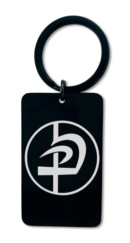 Lauthings KRAV MAGA Symbol Kampf-Schlüsselanhänger mit Gravur, Stahl-Anstecknadel, schwarz glänzend, One size von Lauthings