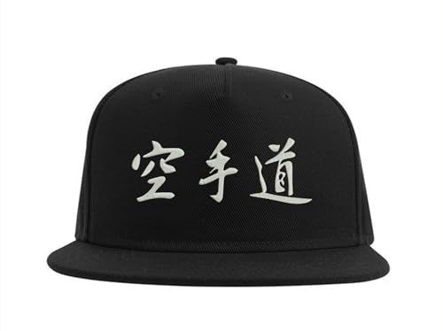 Lauthings Karate Japan Kanji Snapback Cap Bestickte Fullcap Herren Mütze Schwarz, Schwarz , Einheitsgröße von Lauthings